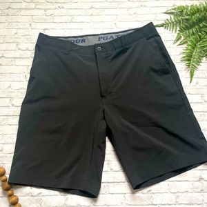 PGA Tour Men’s Golf Outdoor Cargo Shorts Black Size 36 Stretch Waistband Outdoor